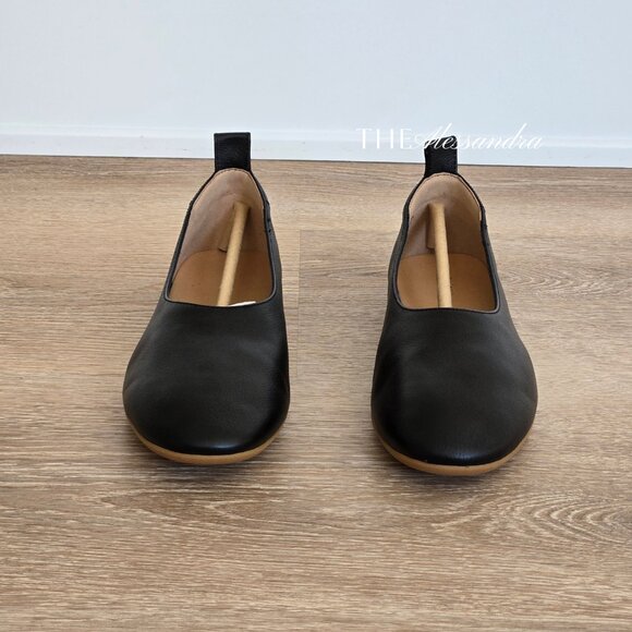 Quince Italian Leather Glove Ballet Flats Size 7.5 Blck Nappa Leather New in Box - Picture 7 of 15